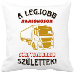 printfashion Kamionos szülinapja szeptember - Párnahuzat, Díszpárnahuzat - Fehér (5695187)