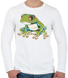 printfashion Béka - Férfi hosszú ujjú póló - Fehér (13218205)