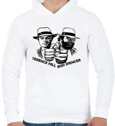 printfashion Bud Spencer és Ternce Hill - Férfi kapucnis pulóver - Fehér (7135757)