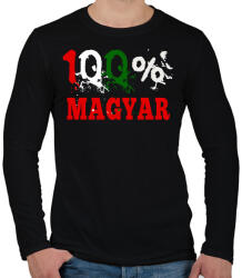 printfashion 100%MAGYAR - Férfi hosszú ujjú póló - Fekete (2696022)