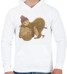 printfashion Animés katona - Férfi kapucnis pulóver - Fehér (8462933)