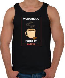 printfashion Workaholic fueled by coffee - Férfi atléta - Fekete (7446204)