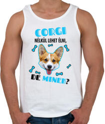 printfashion Corgi nélkül lehet élni, de minek? - Férfi atléta - Fehér (6927354)