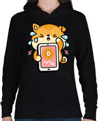 printfashion BITCOIN 4EVER 18 - Női kapucnis pulóver - Fekete (6009727)