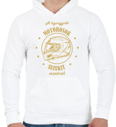 printfashion A legnagyobb motorosok - Suzuki - Férfi kapucnis pulóver - Fehér (7203581)