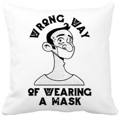 printfashion Maszk használat - rosszul - Wrong way - Párnahuzat, Díszpárnahuzat - Fehér (4314722)