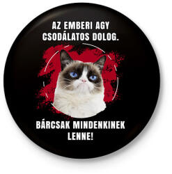 printfashion Emberi agy - Kitűző, hűtőmágnes - Fekete (5186800)