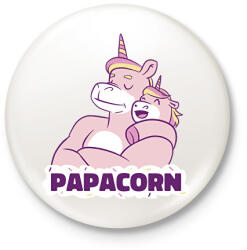 printfashion Papacorn - Kitűző, hűtőmágnes - Fehér (14707509)