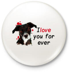printfashion i love you for ever - Kitűző, hűtőmágnes - Fehér (3080069)