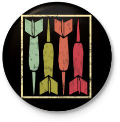 printfashion Retro darts - Kitűző, hűtőmágnes - Fekete (3095307)