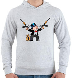 printfashion Monopoly+ kalasnyikov - Férfi kapucnis pulóver - Sport szürke (2414151)