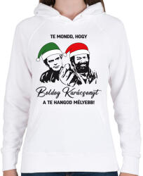 printfashion Te mondd, hogy karácsony! - Női kapucnis pulóver - Fehér (14896059)