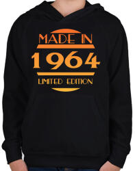 printfashion 1964 - Gyerek kapucnis pulóver - Fekete (12771059)