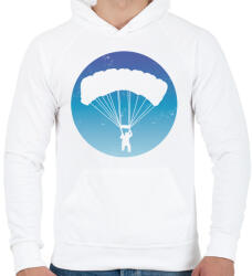 printfashion Ejtőernyős - Férfi kapucnis pulóver - Fehér (11910845)