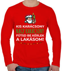printfashion Karácsonyi rezsicsökkentés 1 - Férfi hosszú ujjú póló - Piros (11115206)