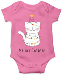 printfashion Fehér cica karácsonyi égőkkel - Baba Body - Rózsaszín (5465158)