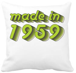 printfashion made-in-1959-green-grey - Párnahuzat, Díszpárnahuzat - Fehér (482658)