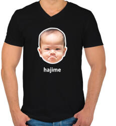 printfashion hajime - Férfi V-nyakú póló - Fekete (10457747)