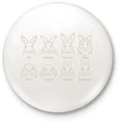 printfashion Nyúl fajták - Kitűző, hűtőmágnes - Fehér (13317211)