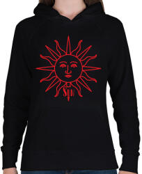 printfashion Sun-Moon - Női - Női kapucnis pulóver - Fekete (6998349)