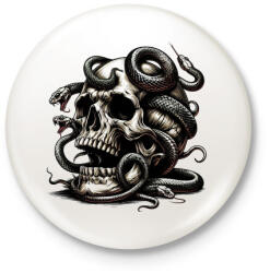 printfashion Koponya - Kitűző, hűtőmágnes - Fehér (15176168)