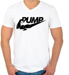 printfashion PUMP - Férfi V-nyakú póló - Fehér (1081505)