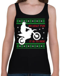 printfashion Oh what fun - Motoros - Női atléta - Fekete (9675916)