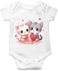 printfashion Cicás szív - Baba Body - Fehér (14250564)