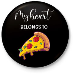 printfashion Szeretlek Pizza - Kitűző, hűtőmágnes - Fekete (6016750)