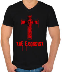 printfashion the exorcist-regan - Férfi V-nyakú póló - Fekete (2121159)