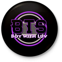 printfashion Boy With Luv BTS - Kitűző, hűtőmágnes - Fekete (3097219)