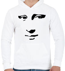 printfashion Mona Lisa - Férfi kapucnis pulóver - Fehér (1914521)