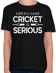 printfashion Cricket is serious - Gyerek póló - Fekete (15834414)