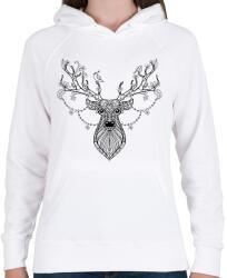 printfashion Szarvas - Női kapucnis pulóver - Fehér (2919070)