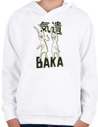 printfashion BAKA meme rabbits - Gyerek kapucnis pulóver - Fehér (4367067)