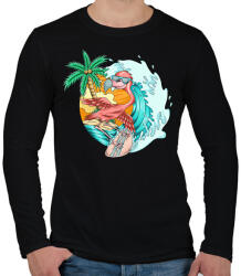 printfashion flamingo - Férfi hosszú ujjú póló - Fekete (13659046)