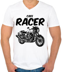 printfashion cafe racer - Férfi V-nyakú póló - Fehér (8308327)
