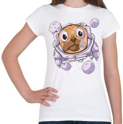 printfashion Űrhajós mopsz - Női póló - Fehér (12037794)