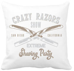 printfashion Borbély 02 - Crazy razors - Párnahuzat, Díszpárnahuzat - Fehér (4946435)