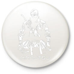 printfashion Ninja - Kitűző, hűtőmágnes - Fehér (4629421)
