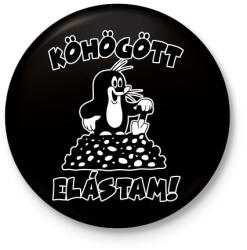 printfashion Köhögött elástam - Kisvakond - Kitűző, hűtőmágnes - Fekete (3102569)