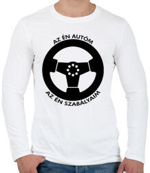 printfashion Az én autóm az én szabályaim - Férfi hosszú ujjú póló - Fehér (1688490)