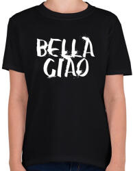 printfashion Bella ciao graffiti fehér - Gyerek póló - Fekete (4310325)