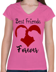 printfashion Legjobb barátok örökké (férfi) - Női V-nyakú póló - Rózsaszín (13354569)