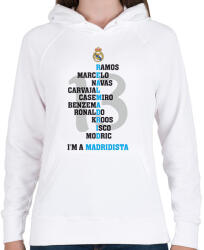 printfashion Real madrid - Női kapucnis pulóver - Fehér (12571366)