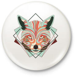 printfashion Fox art - Kitűző, hűtőmágnes - Fehér (3113673)