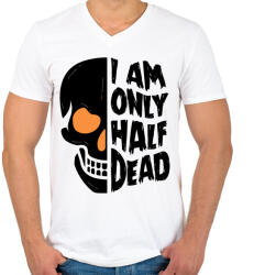 printfashion Félholt - Férfi V-nyakú póló - Fehér (1068041)