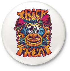 printfashion Trick or treat halloween - Kitűző, hűtőmágnes - Fehér (5486592)