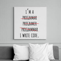 printfashion Kódokat írok - Vászonkép - Fehér (7243884)