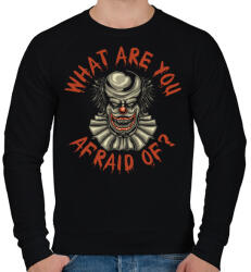 printfashion Horror bohóc - What are you afraid me? - Férfi pulóver - Fekete (4919093)